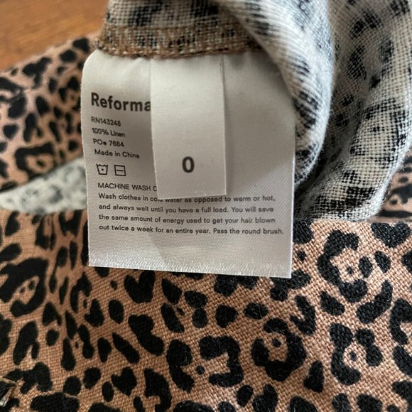 SOLD OUT Reformation leopard linen pants size 0 XS S - Picture 3 of 3